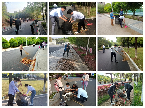 江西中医药大学：春风吹落叶，清扫正当时——后勤开展校园落叶清扫活动图2.jpg